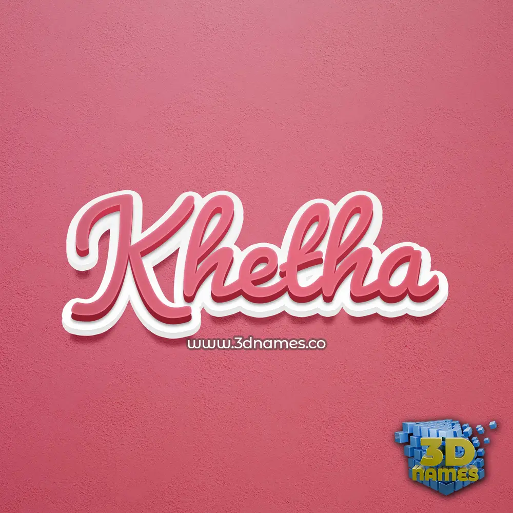 khetha in Red Scribble style - 3D name wallpaper