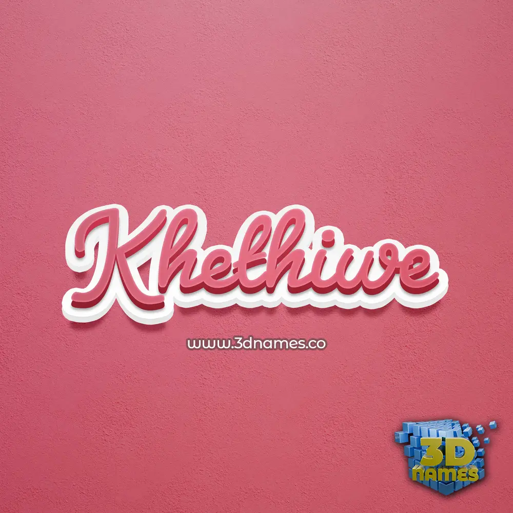 khethiwe in Red Scribble style - 3D name wallpaper