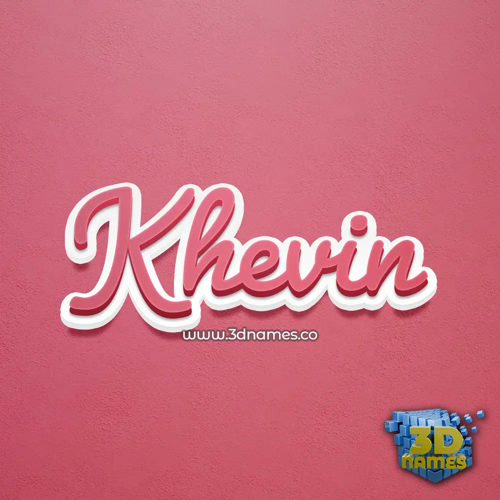 khevin in Red Scribble style - 3D name wallpaper