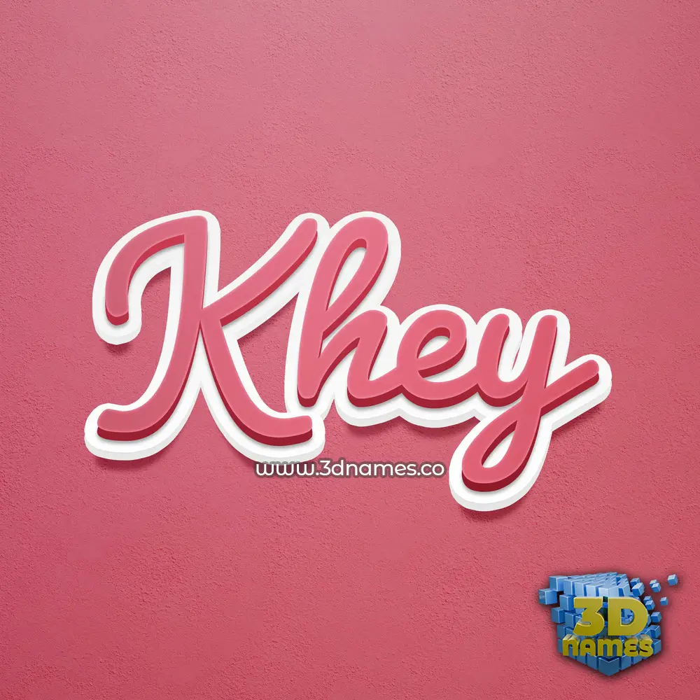 khey in Red Scribble style - 3D name wallpaper
