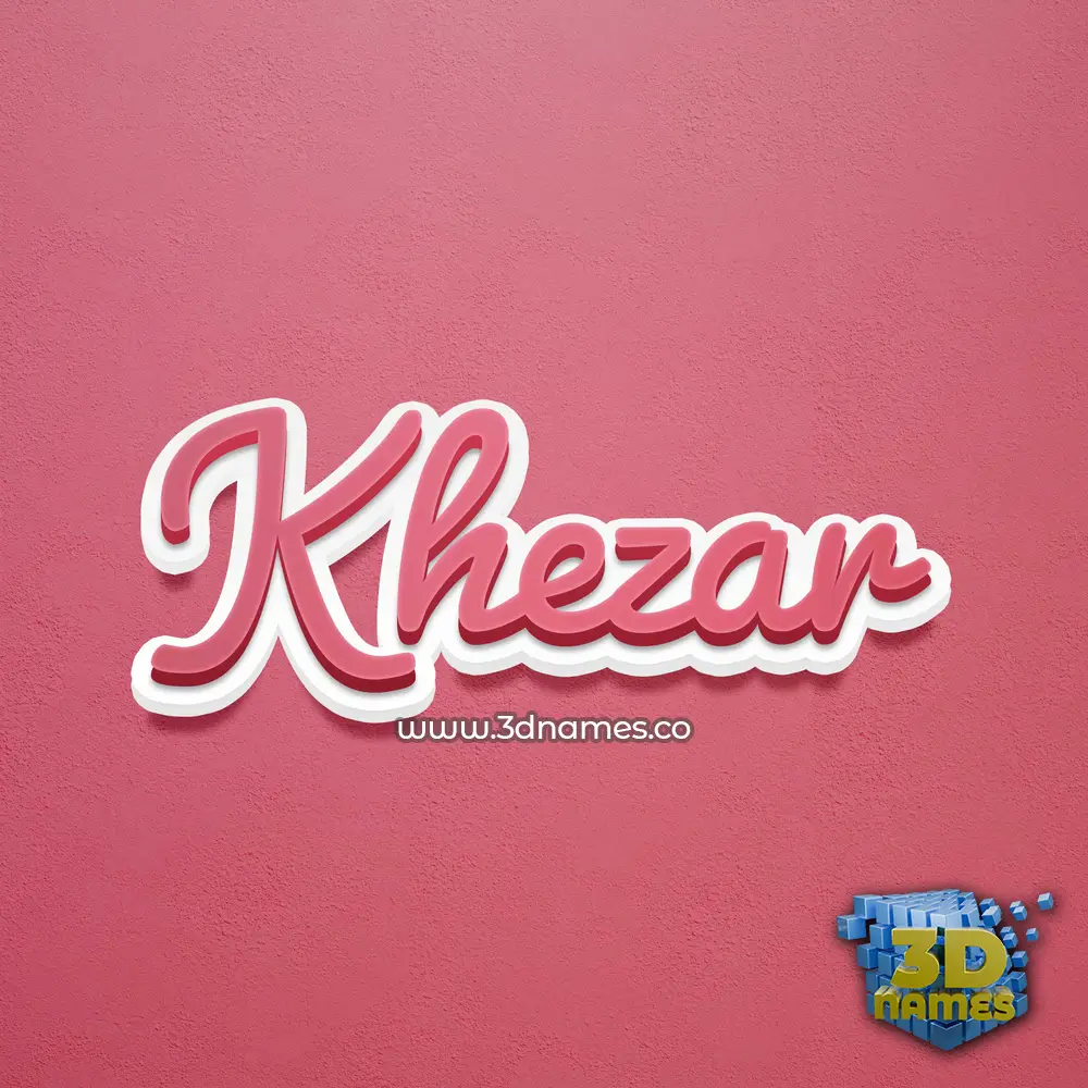khezar in Red Scribble style - 3D name wallpaper