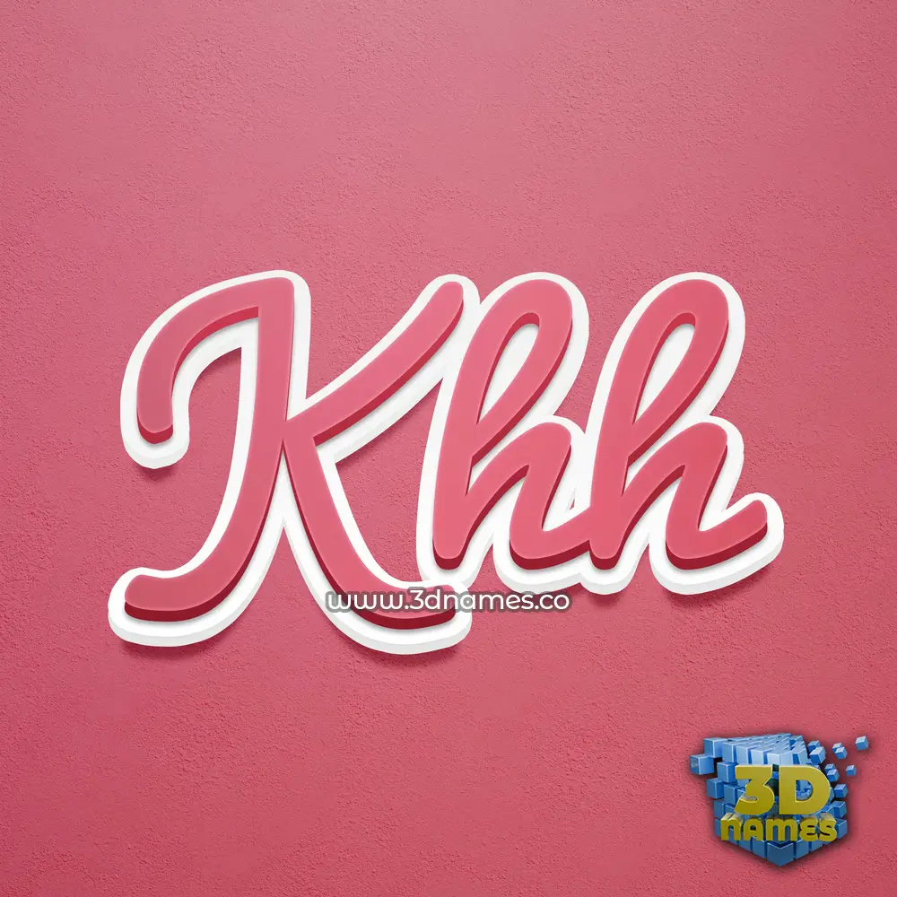 khh in Red Scribble style - 3D name wallpaper