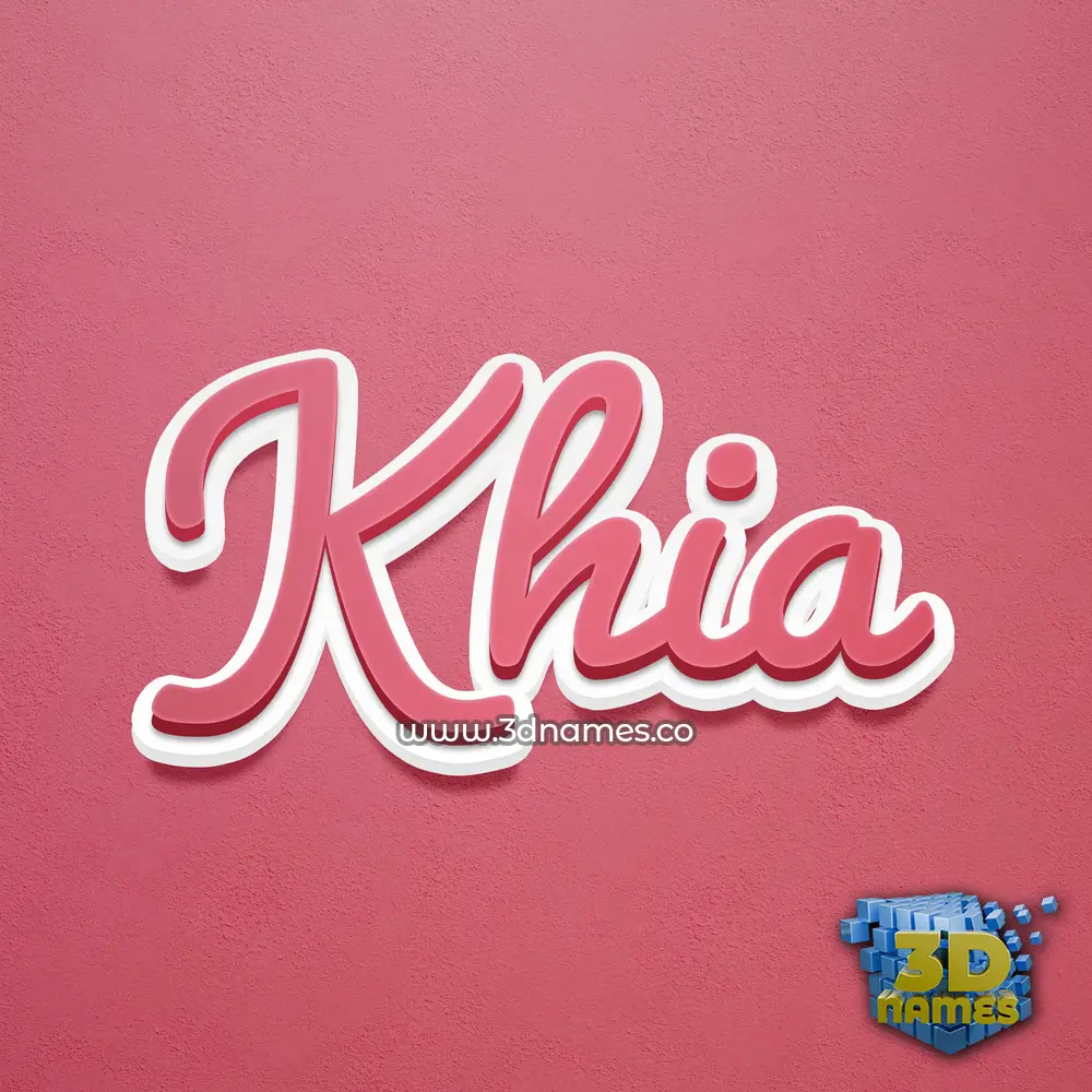 khia in Red Scribble style - 3D name wallpaper