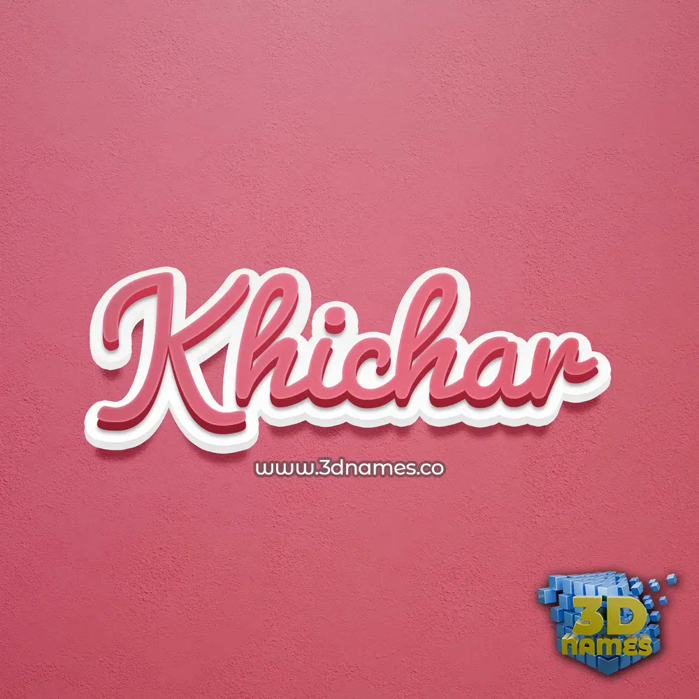 khichar in Red Scribble style - 3D name wallpaper
