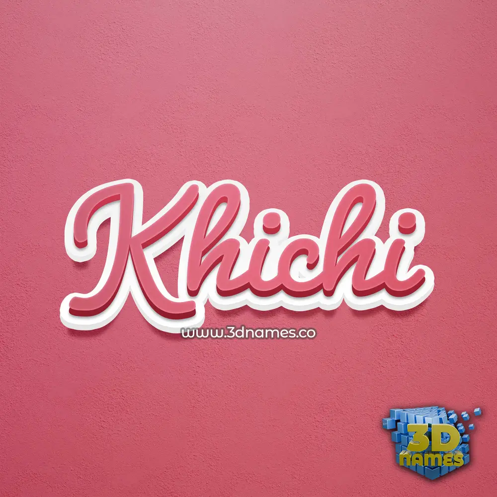 khichi in Red Scribble style - 3D name wallpaper