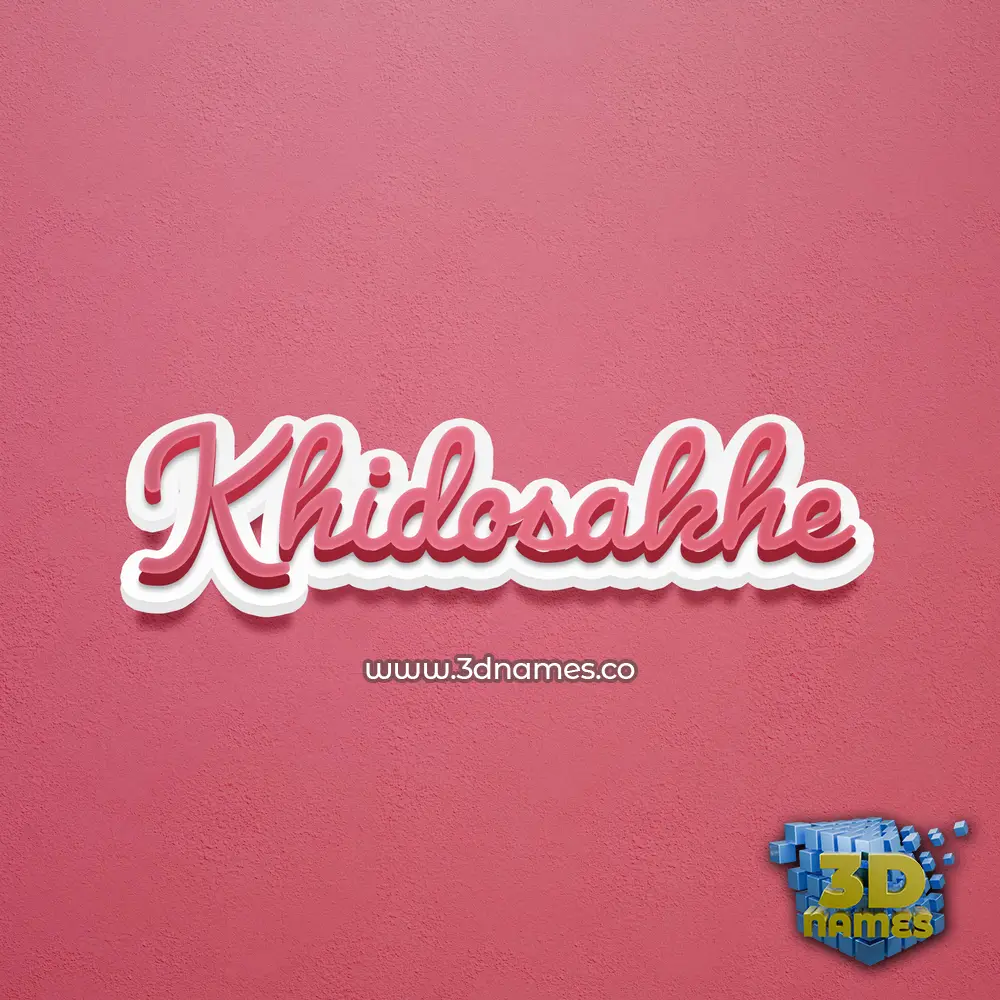 khidosakhe in Red Scribble style - 3D name wallpaper