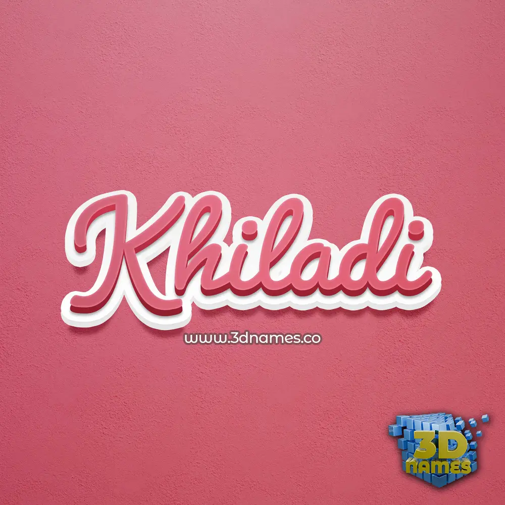 khiladi in Red Scribble style - 3D name wallpaper