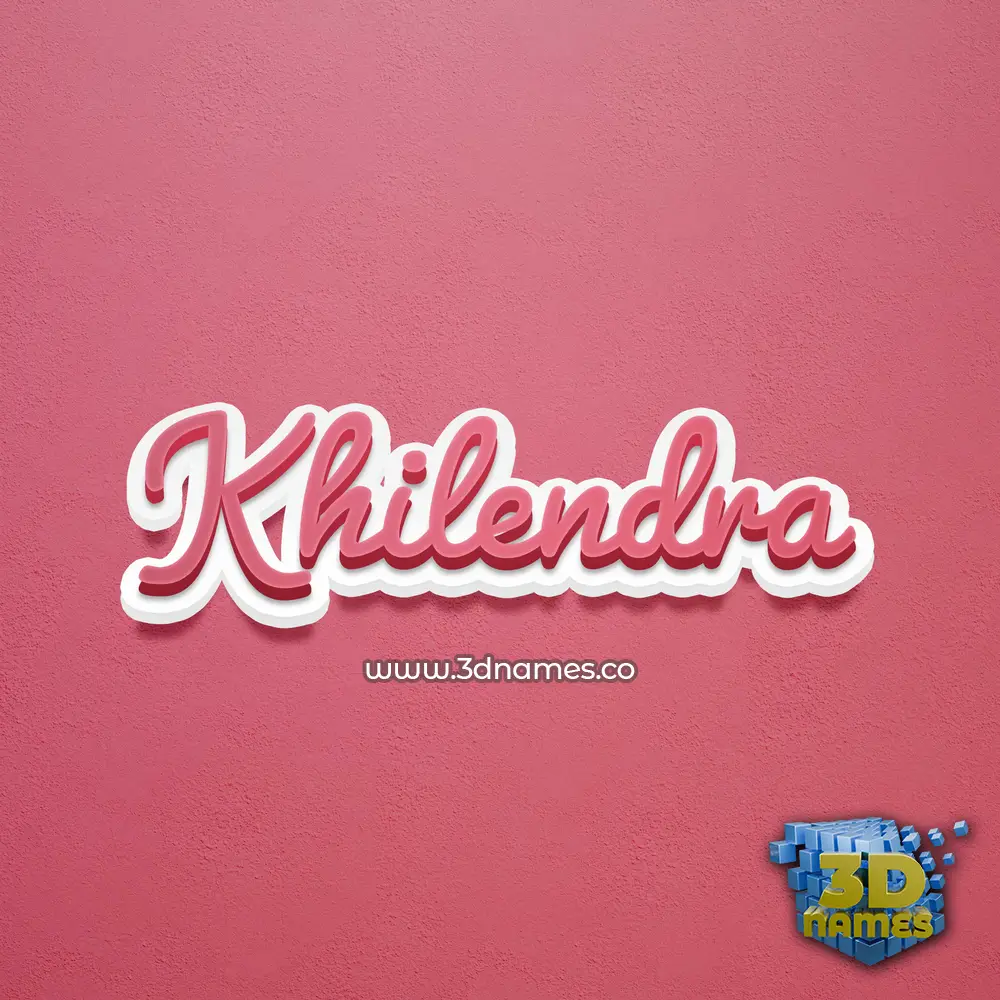 khilendra in Red Scribble style - 3D name wallpaper