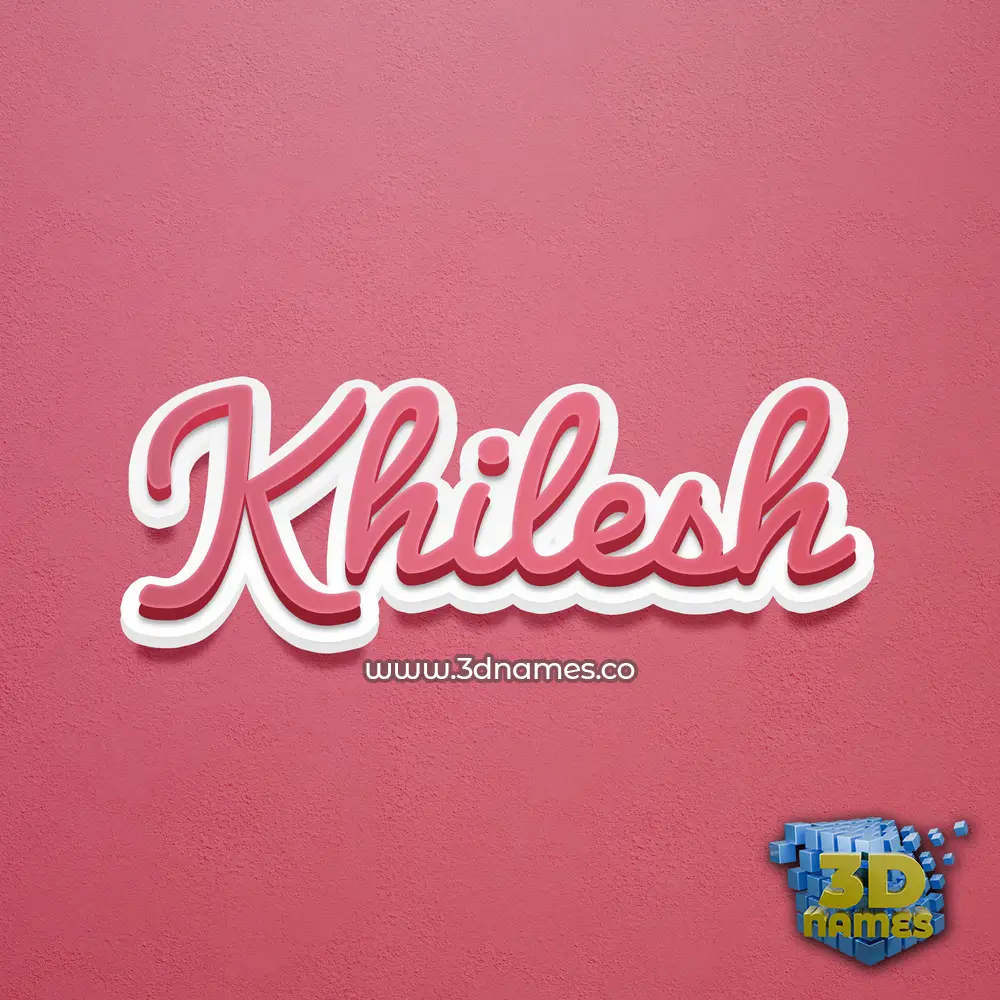 khilesh in Red Scribble style - 3D name wallpaper