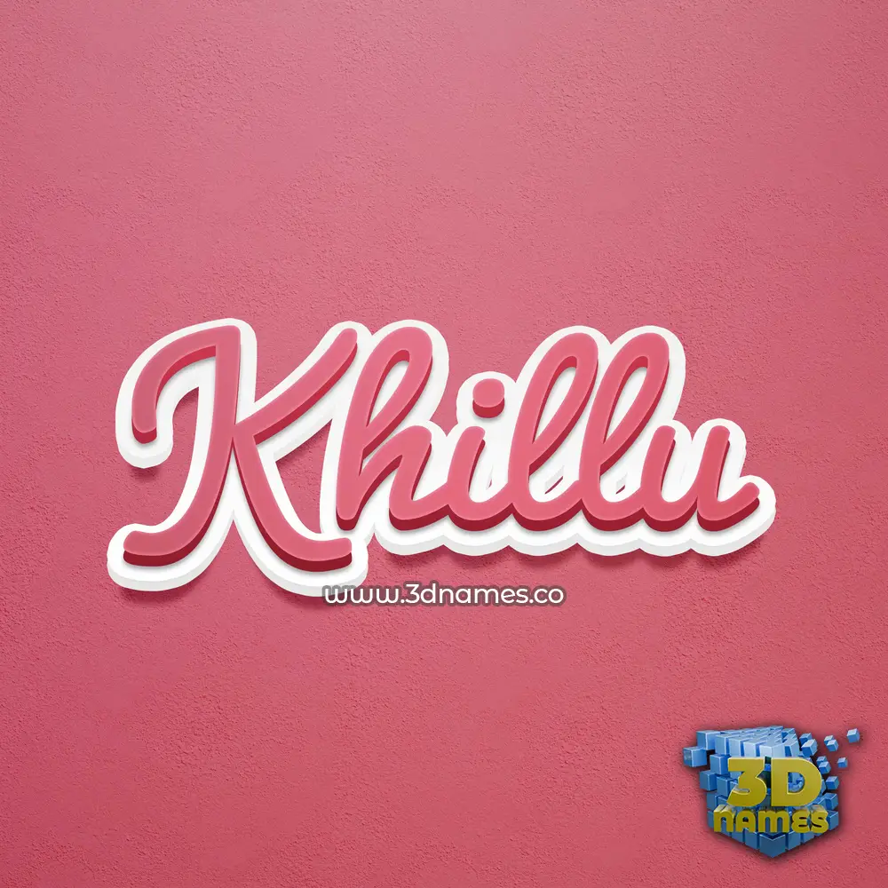 khillu in Red Scribble style - 3D name wallpaper