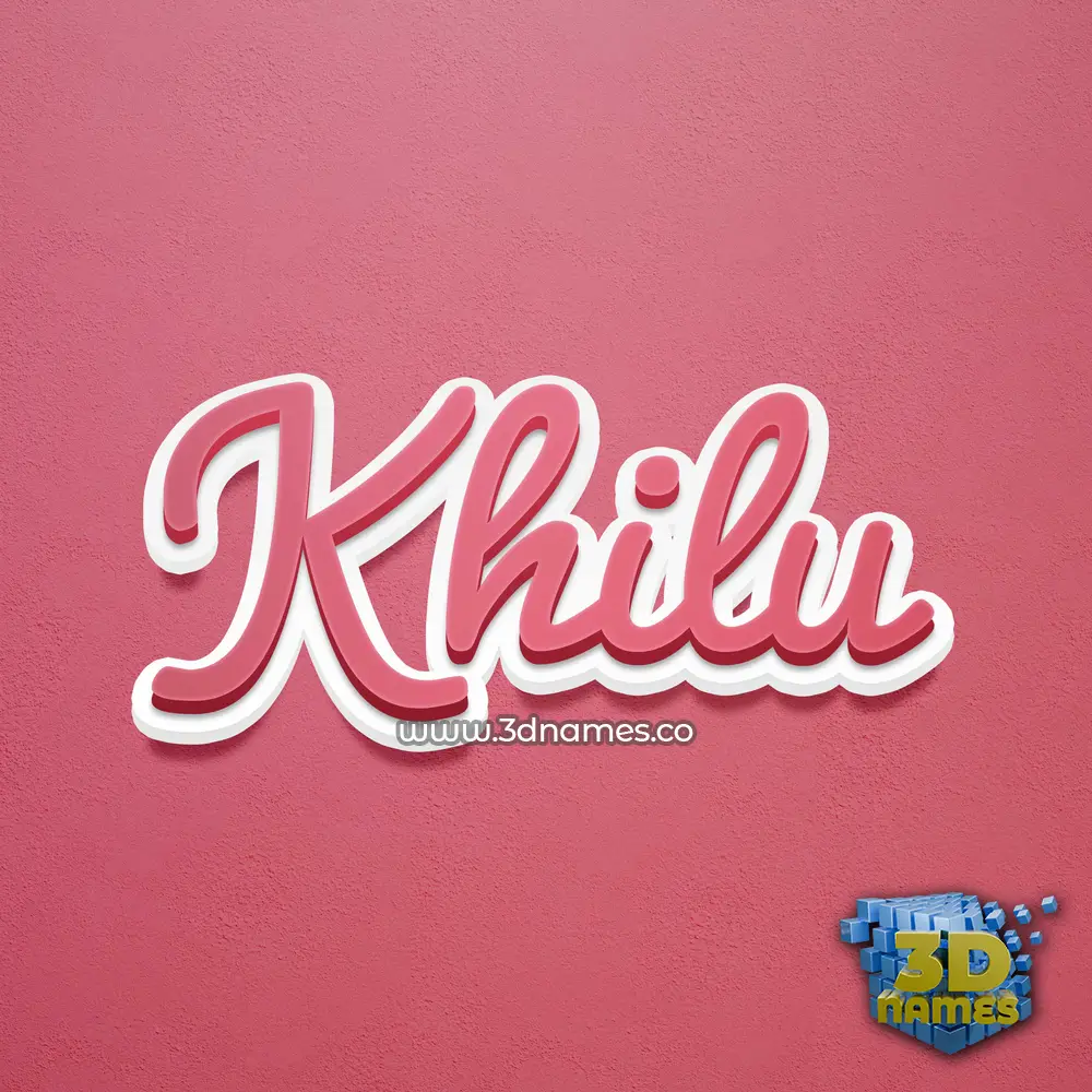 khilu in Red Scribble style - 3D name wallpaper