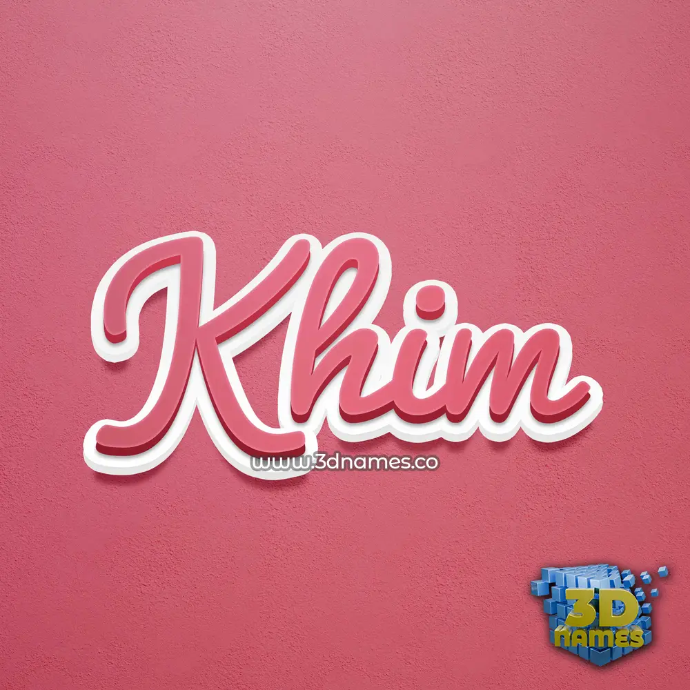 khim in Red Scribble style - 3D name wallpaper
