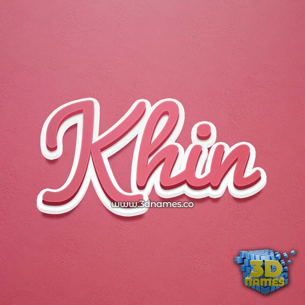 khin in Red Scribble style - 3D name wallpaper