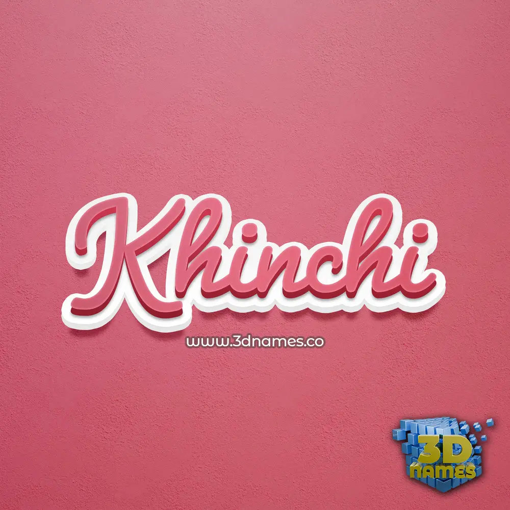 khinchi in Red Scribble style - 3D name wallpaper
