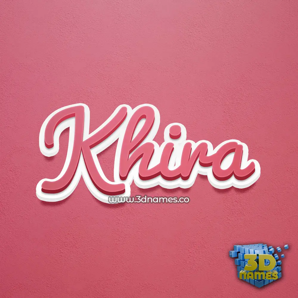 khira in Red Scribble style - 3D name wallpaper