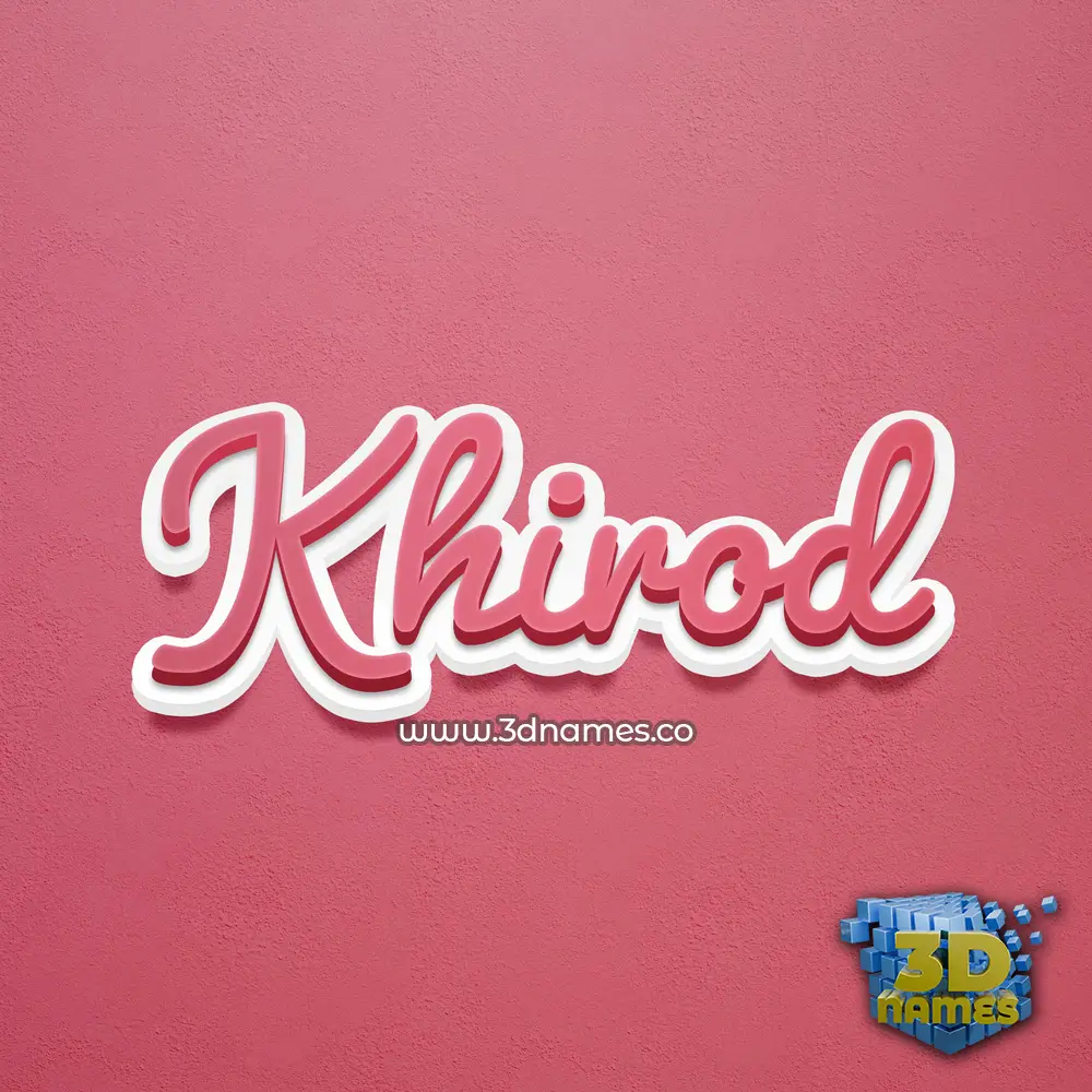 khirod in Red Scribble style - 3D name wallpaper