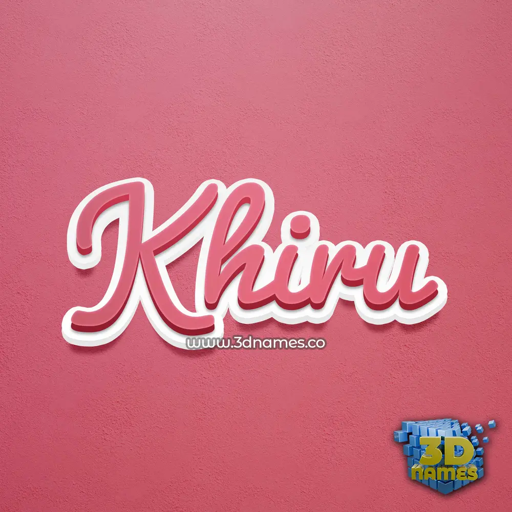 khiru in Red Scribble style - 3D name wallpaper