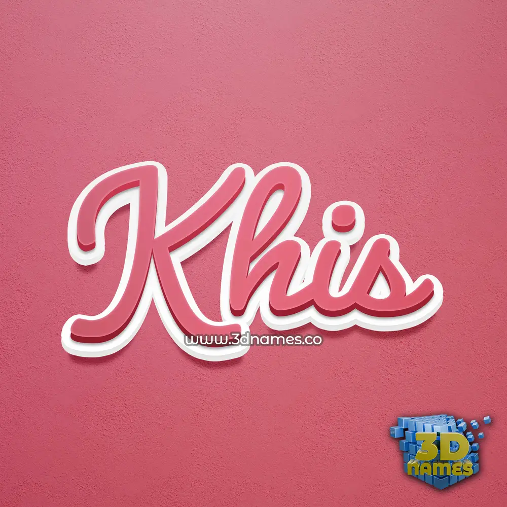khis in Red Scribble style - 3D name wallpaper