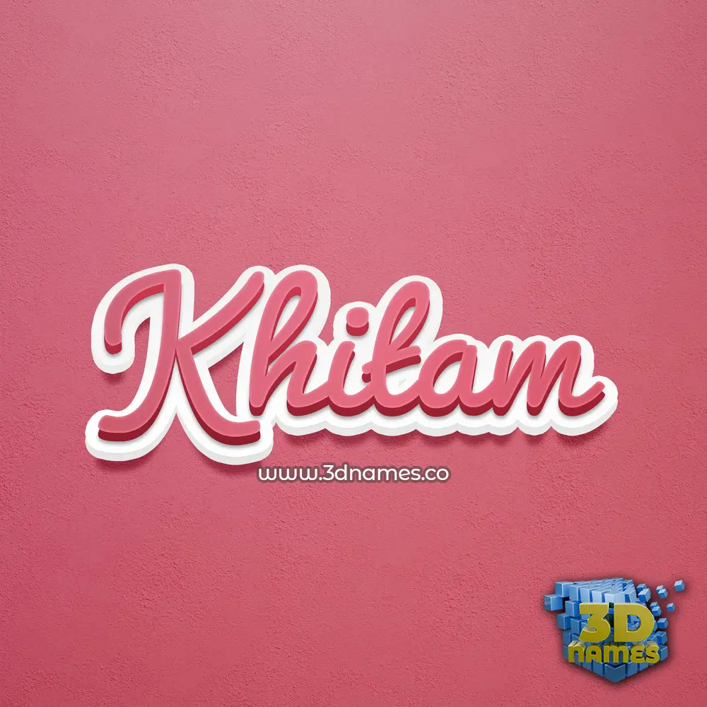 khitam in Red Scribble style - 3D name wallpaper