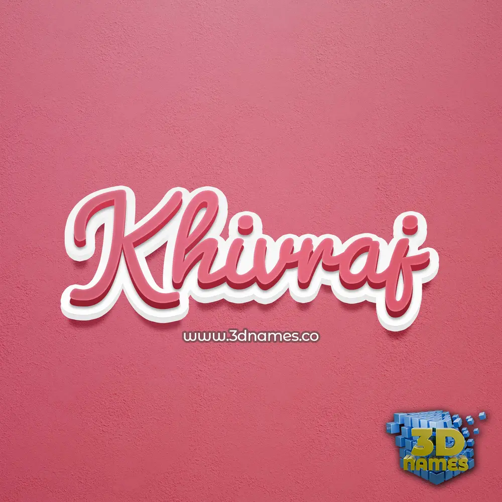 khivraj in Red Scribble style - 3D name wallpaper