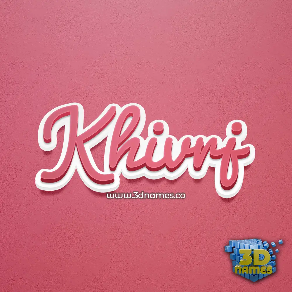 khivrj in Red Scribble style - 3D name wallpaper