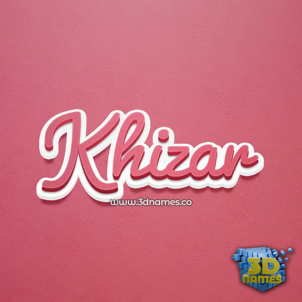 khizar in Red Scribble style - 3D name wallpaper