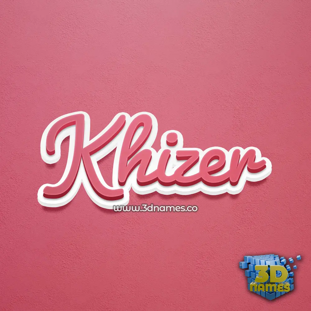 khizer in Red Scribble style - 3D name wallpaper