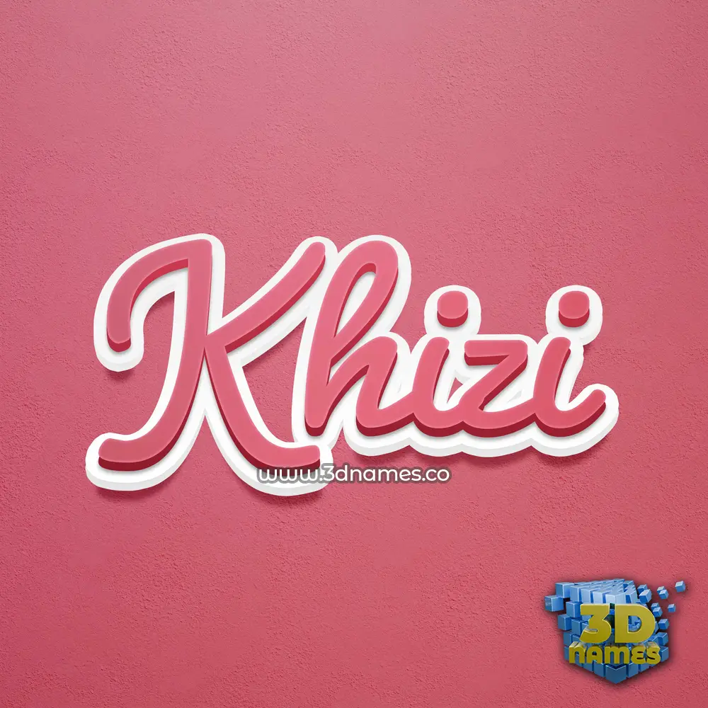 khizi in Red Scribble style - 3D name wallpaper