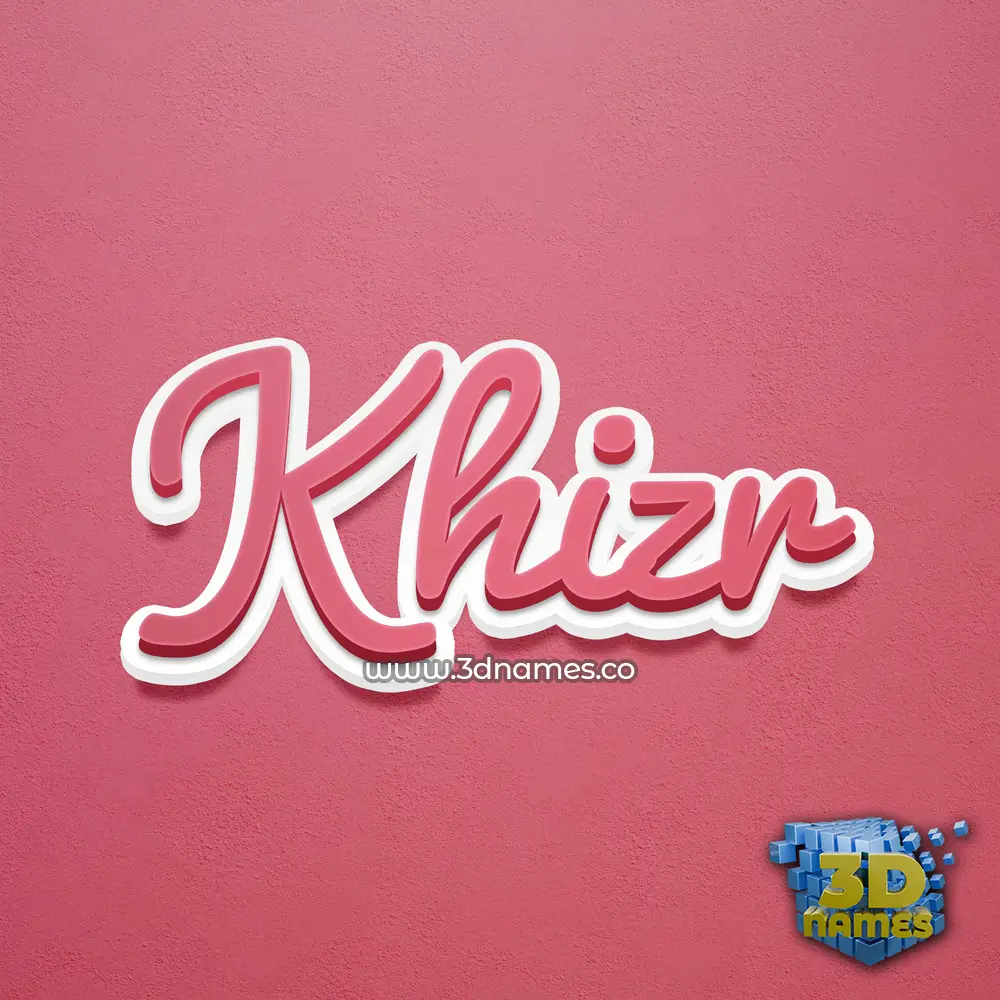 khizr in Red Scribble style - 3D name wallpaper
