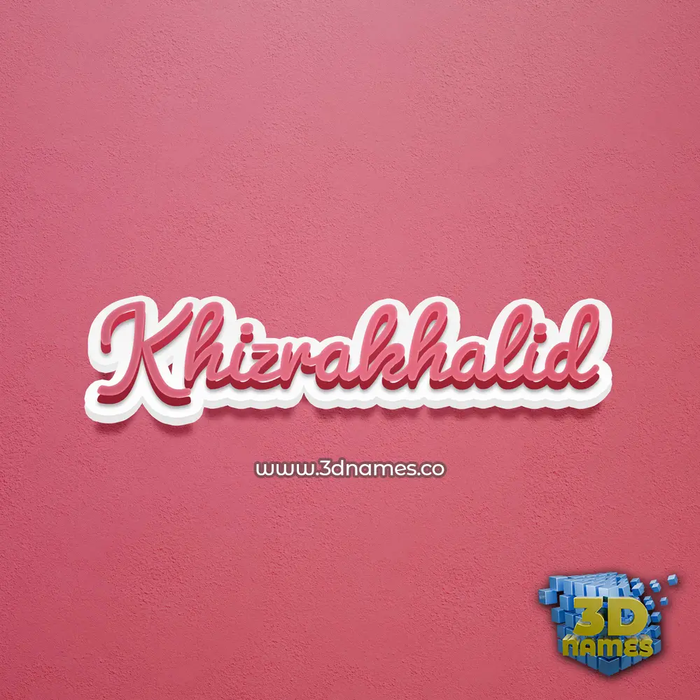 khizrakhalid in Red Scribble style - 3D name wallpaper