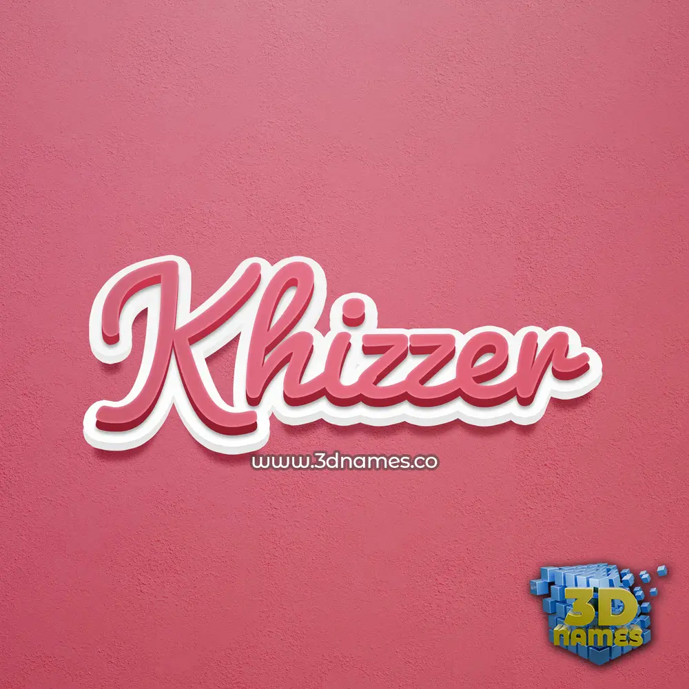 khizzer in Red Scribble style - 3D name wallpaper
