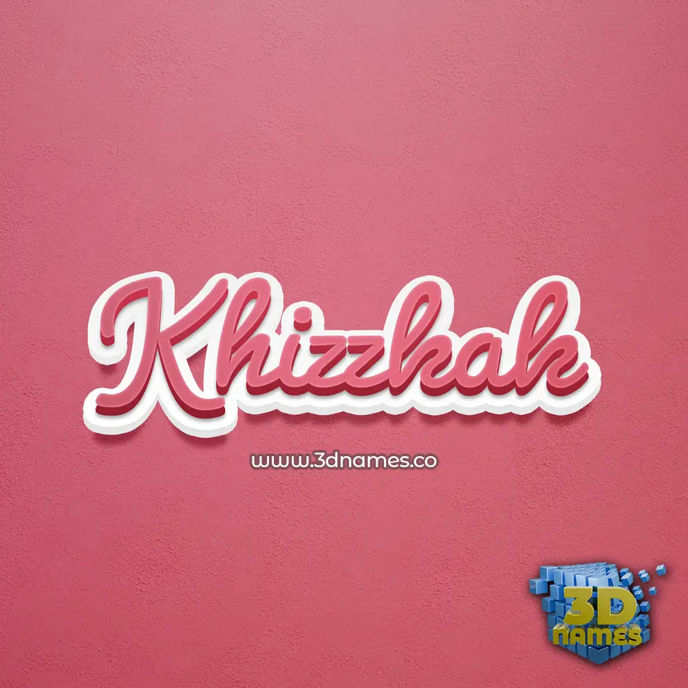 khizzkak in Red Scribble style - 3D name wallpaper