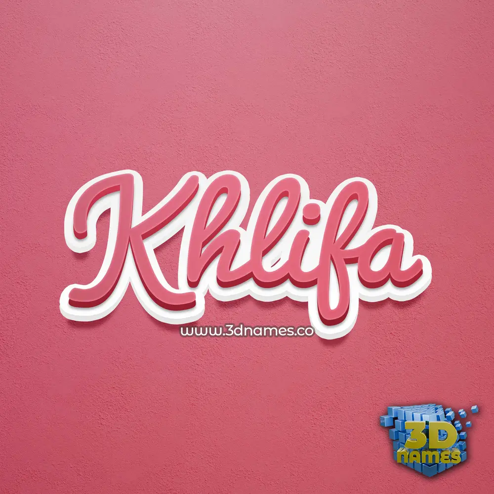 khlifa in Red Scribble style - 3D name wallpaper