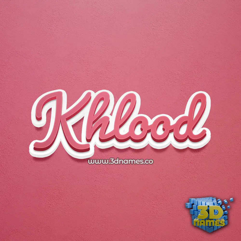 khlood in Red Scribble style - 3D name wallpaper
