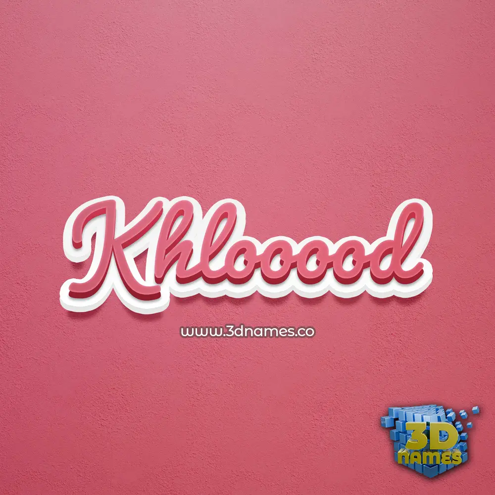 khlooood in Red Scribble style - 3D name wallpaper