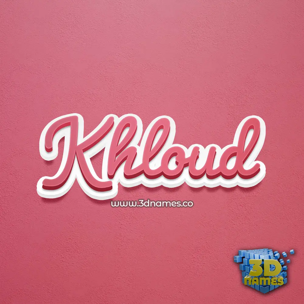 khloud in Red Scribble style - 3D name wallpaper