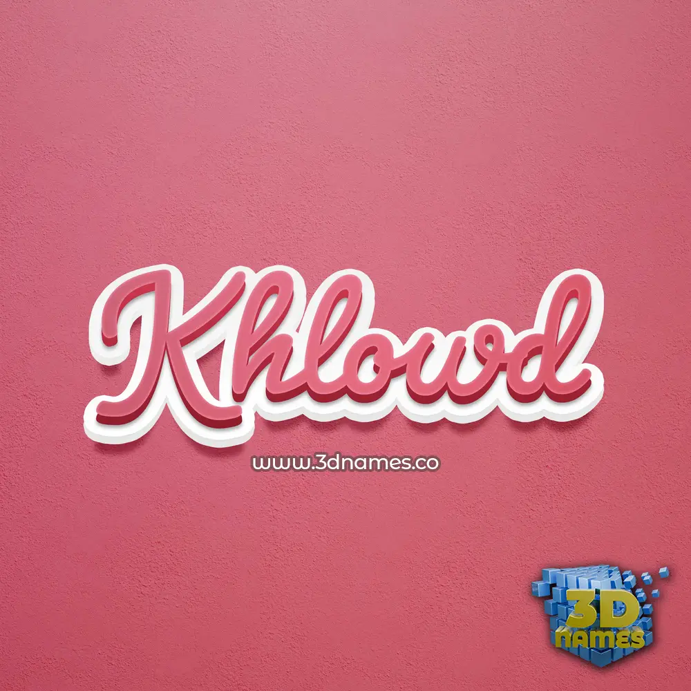 khlowd in Red Scribble style - 3D name wallpaper