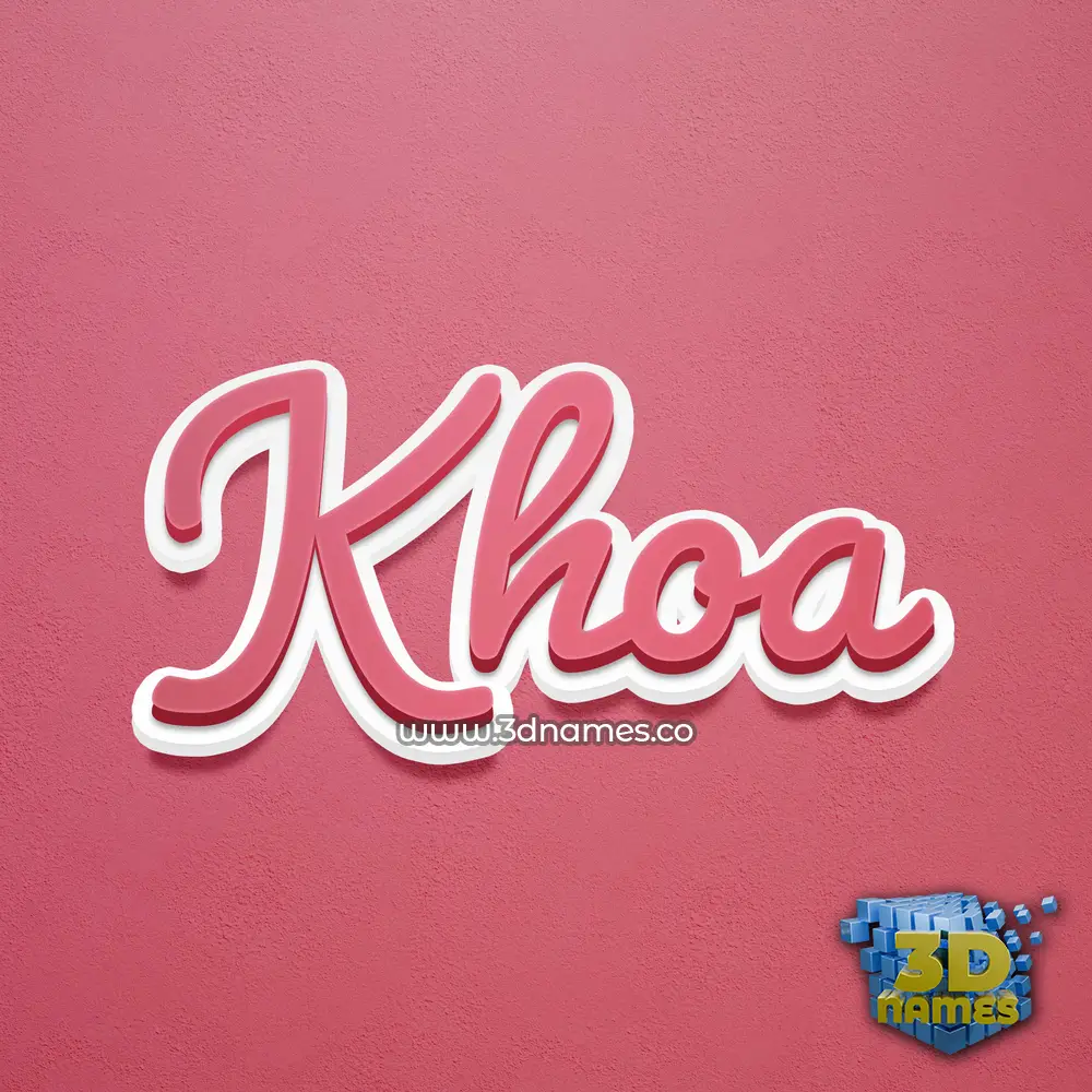 khoa in Red Scribble style - 3D name wallpaper