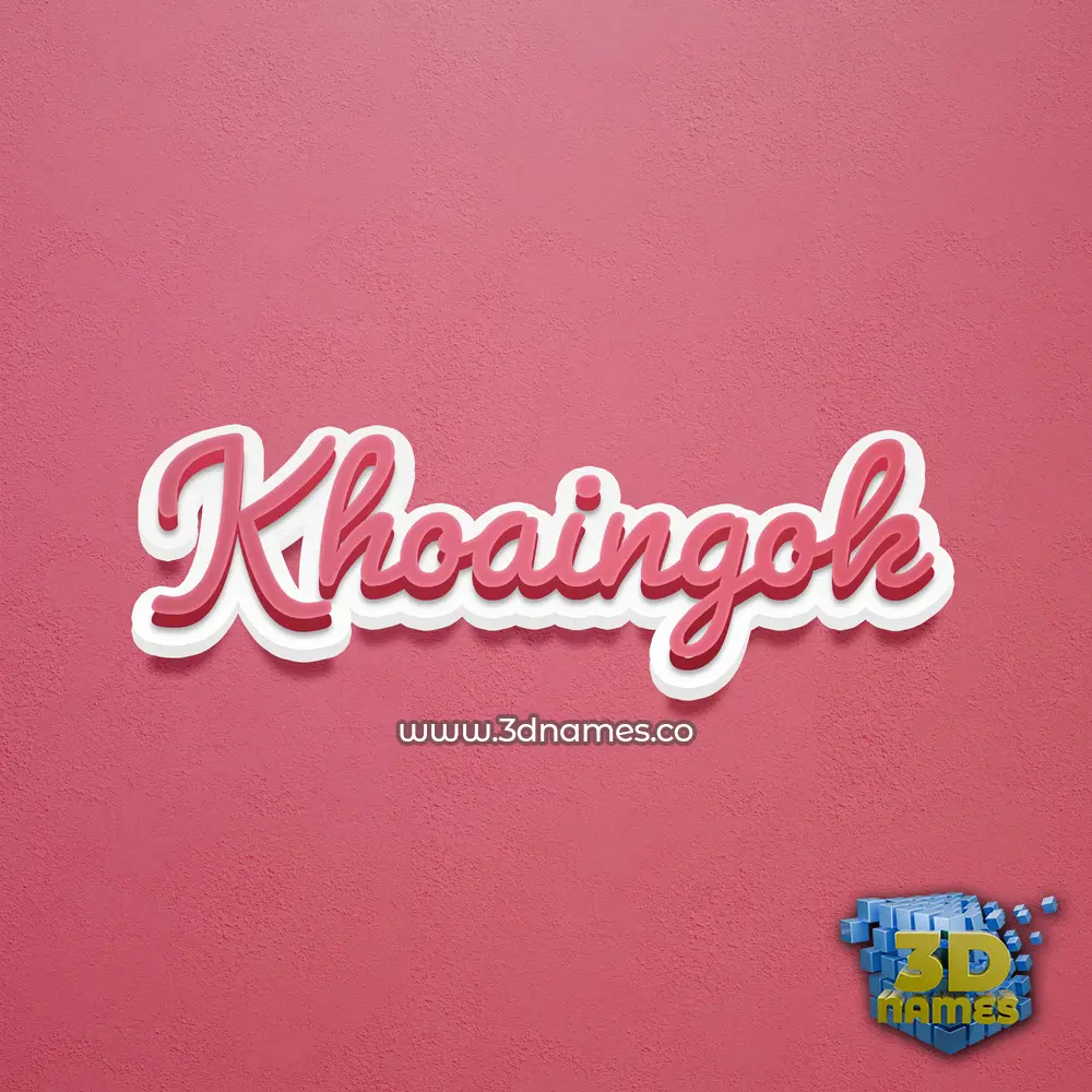 khoaingok in Red Scribble style - 3D name wallpaper