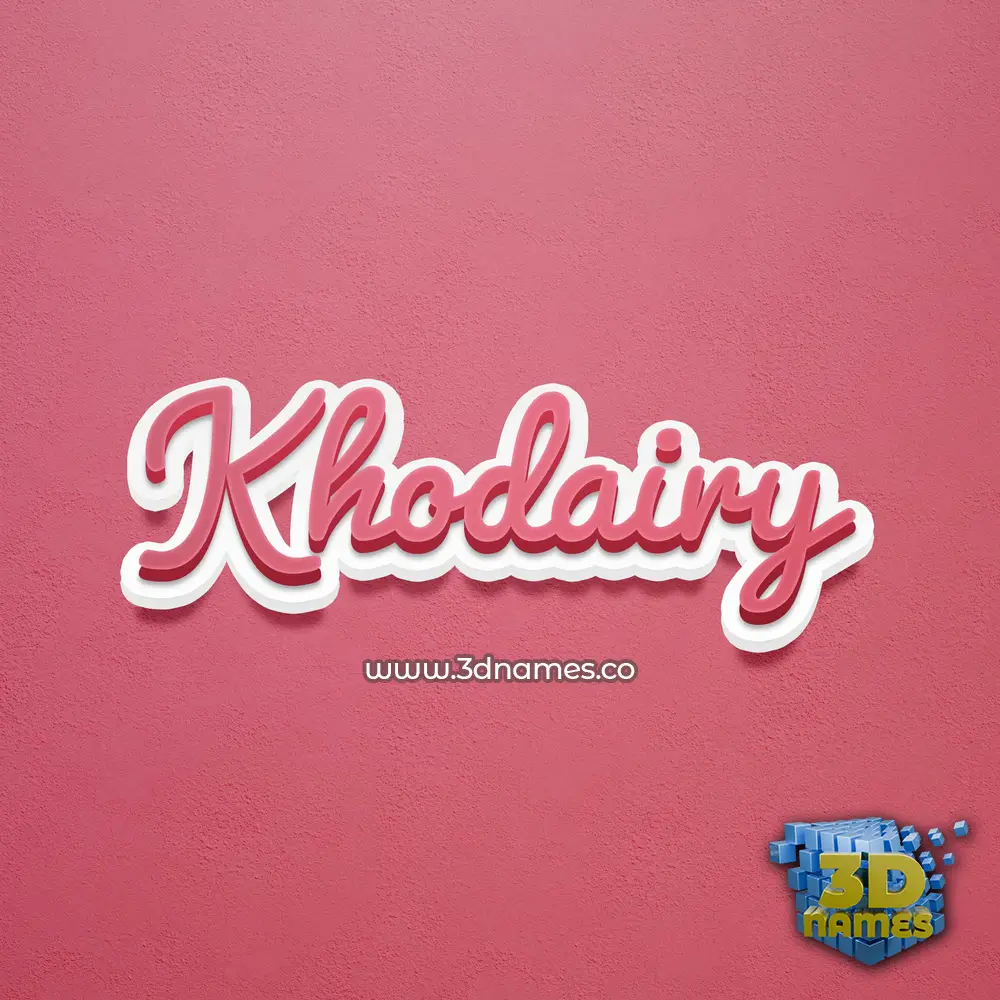 khodairy in Red Scribble style - 3D name wallpaper
