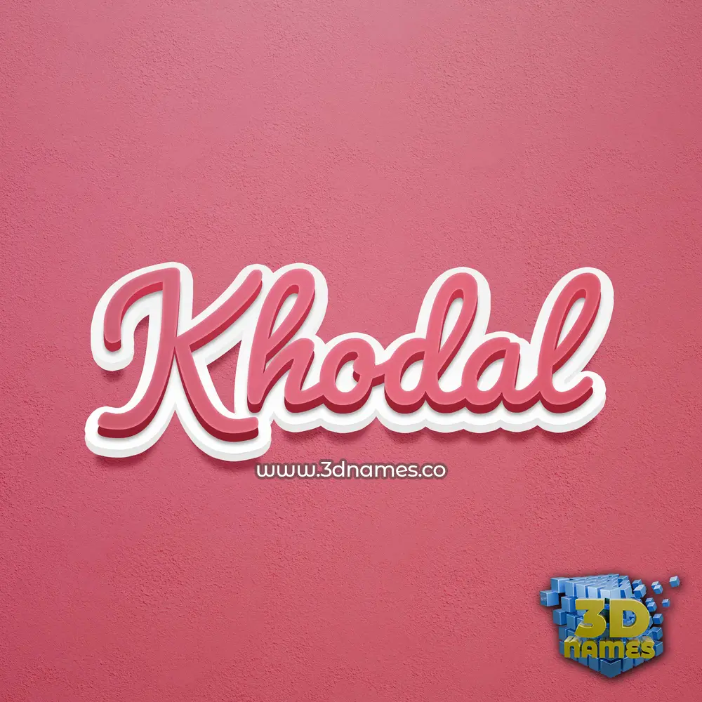 khodal in Red Scribble style - 3D name wallpaper
