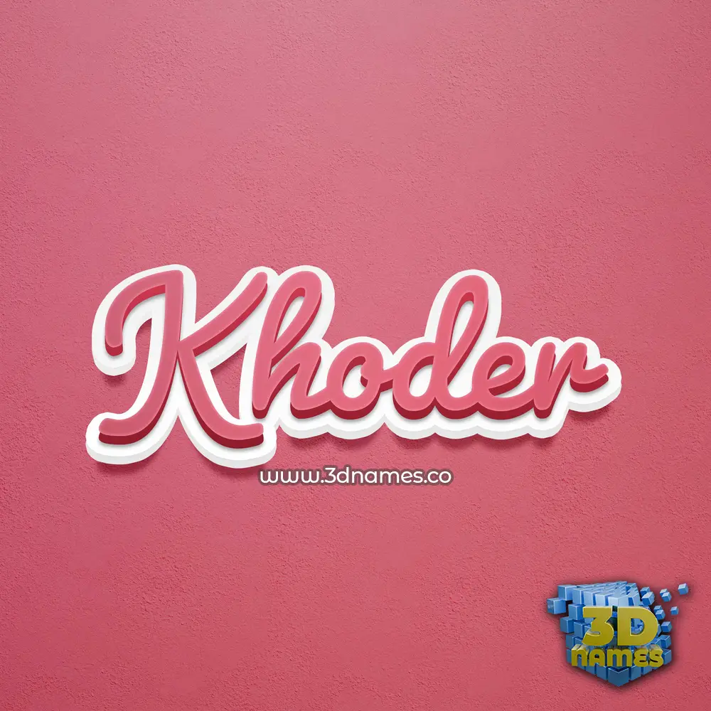 khoder in Red Scribble style - 3D name wallpaper