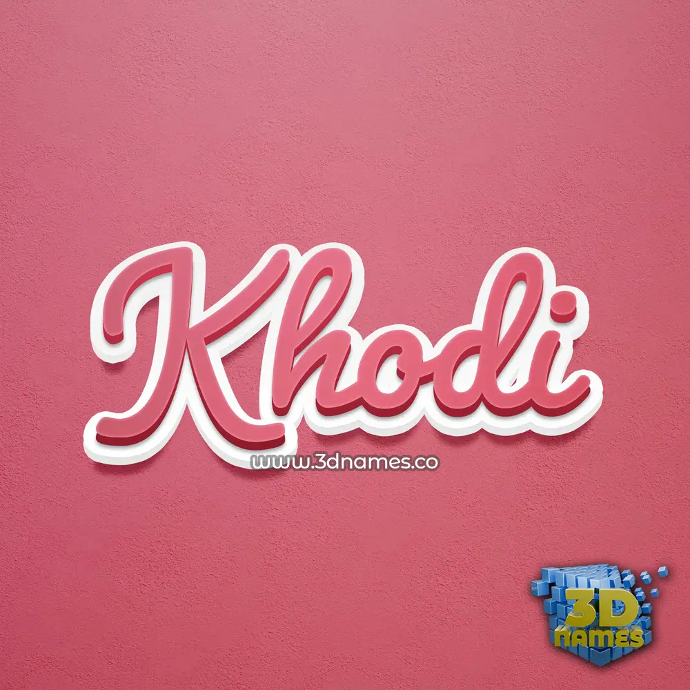 khodi in Red Scribble style - 3D name wallpaper