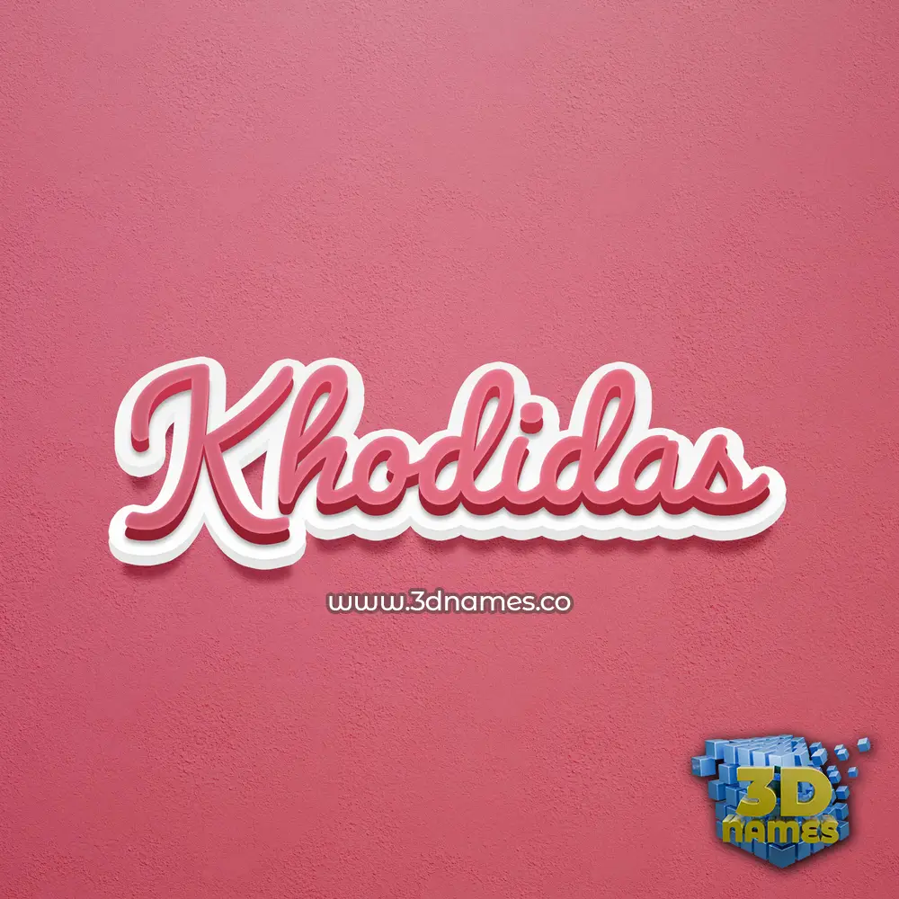 khodidas in Red Scribble style - 3D name wallpaper