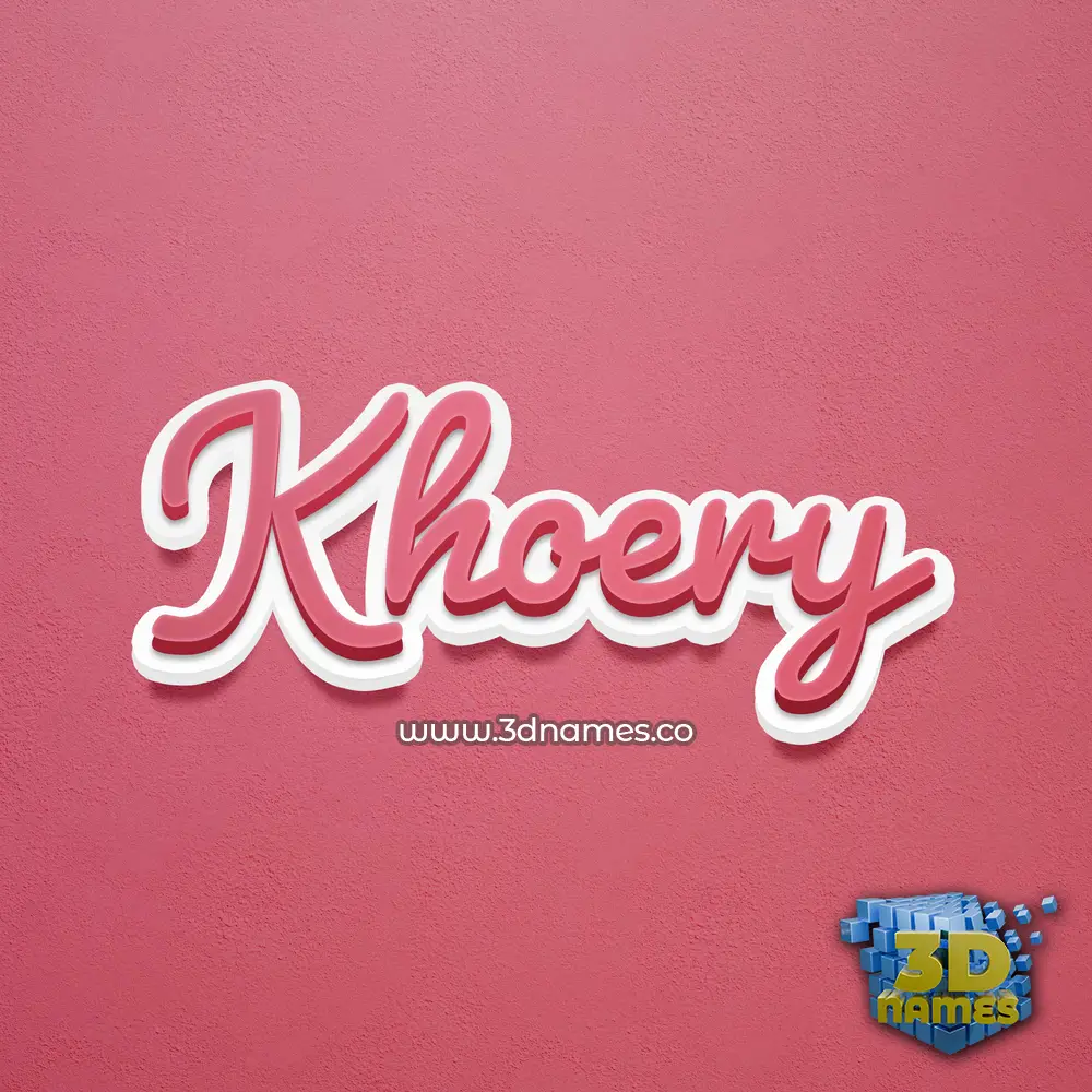 khoery in Red Scribble style - 3D name wallpaper