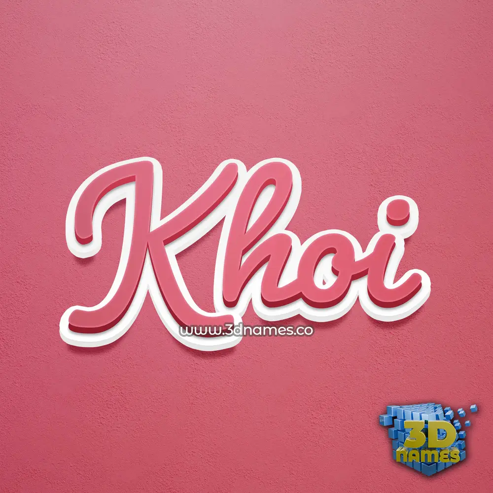 khoi in Red Scribble style - 3D name wallpaper