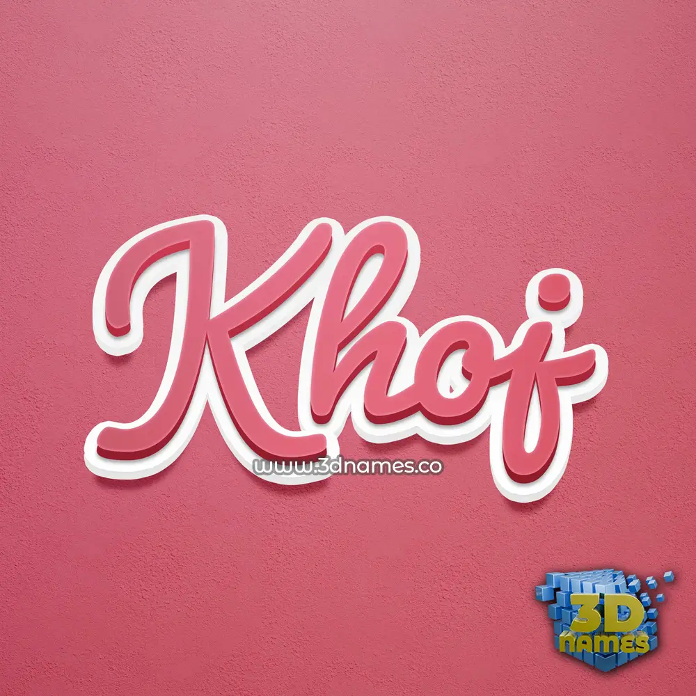 khoj in Red Scribble style - 3D name wallpaper