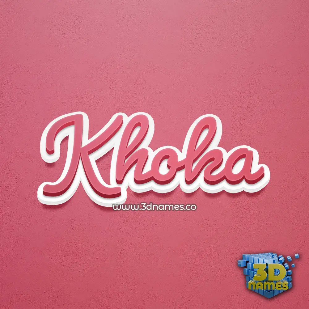 khoka in Red Scribble style - 3D name wallpaper
