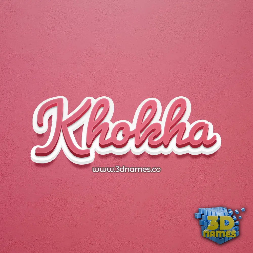 khokha in Red Scribble style - 3D name wallpaper