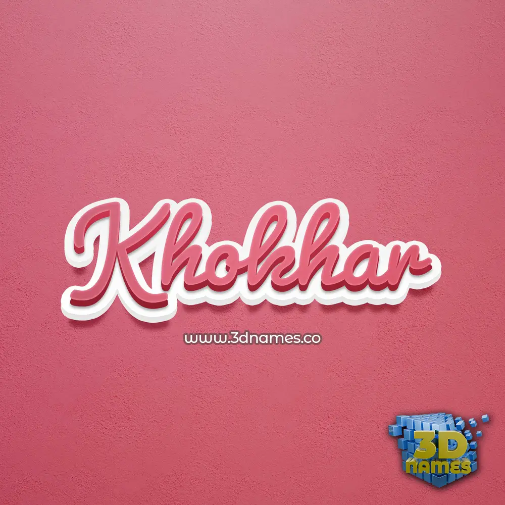 khokhar in Red Scribble style - 3D name wallpaper
